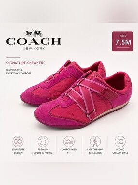 Coach Pink Signature Sneakers | Women’s Size 7.5M